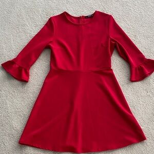 SHEIN Vibrant Red 3/4 a line sleeve dress in size large